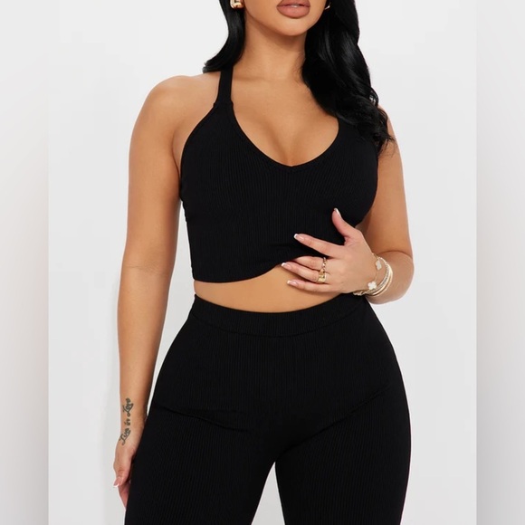 Fashion Nova Eliana Snatched/Sculpting Set in Black | Tank+Pants Size S | NEW - Picture 2 of 5